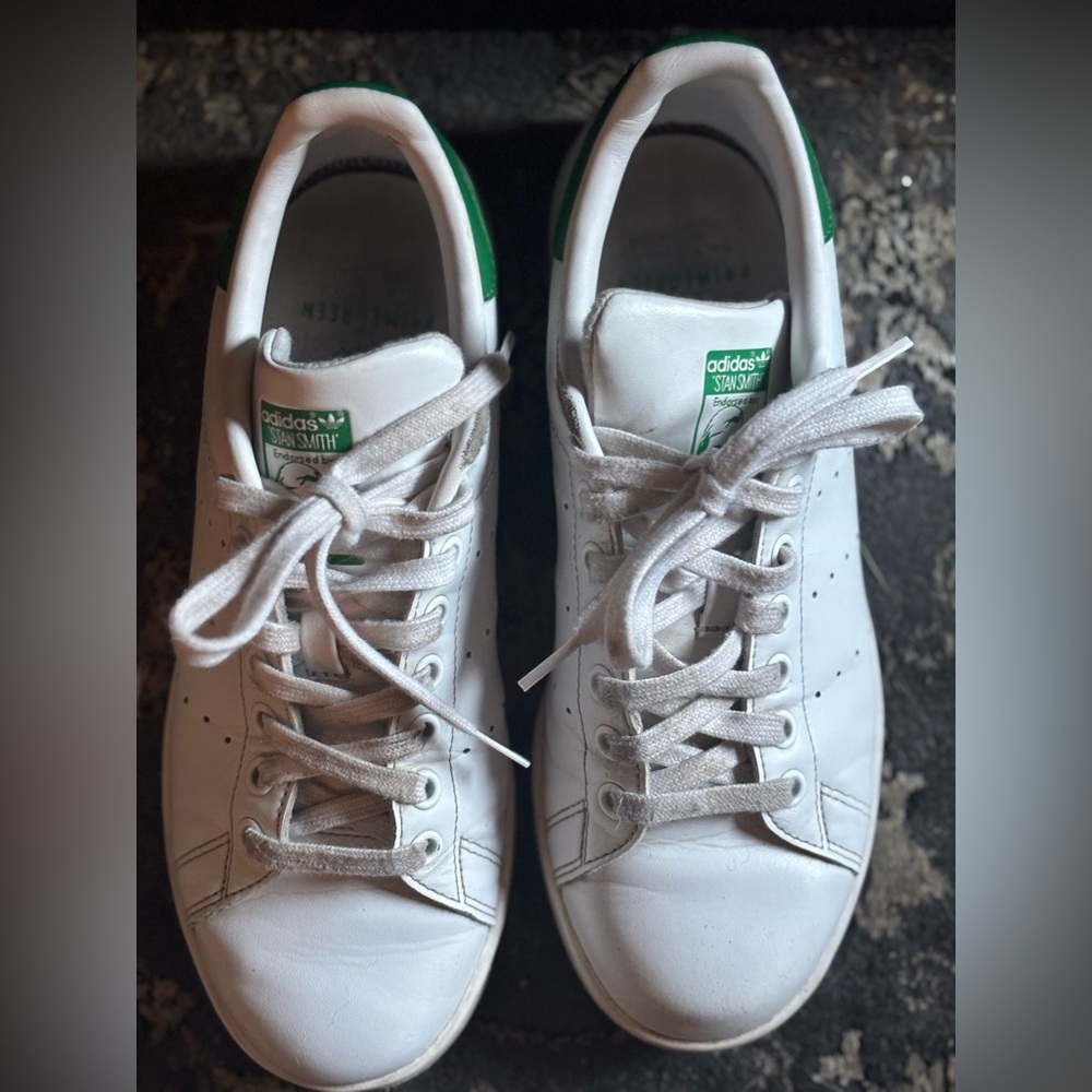 Adidas Stan Smith White and Green Shoes